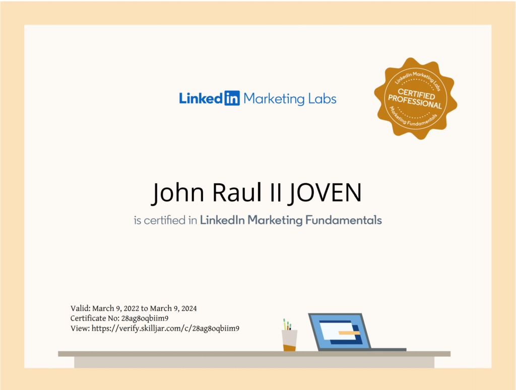 LinkedIn Marketing Fundamentals certification